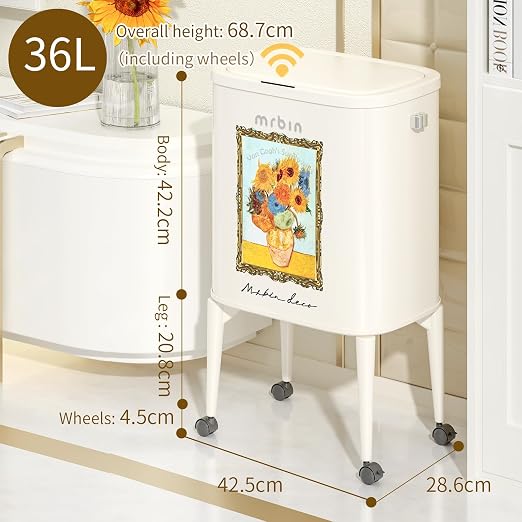 MRBIN Metal Motion Sensor Kitchen Trash Can - Image 5