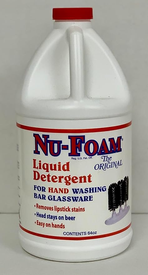 Nu-Foam Liquid Detergent for Bar Glassware – Original Streak-Free Solution by Nu-Foam