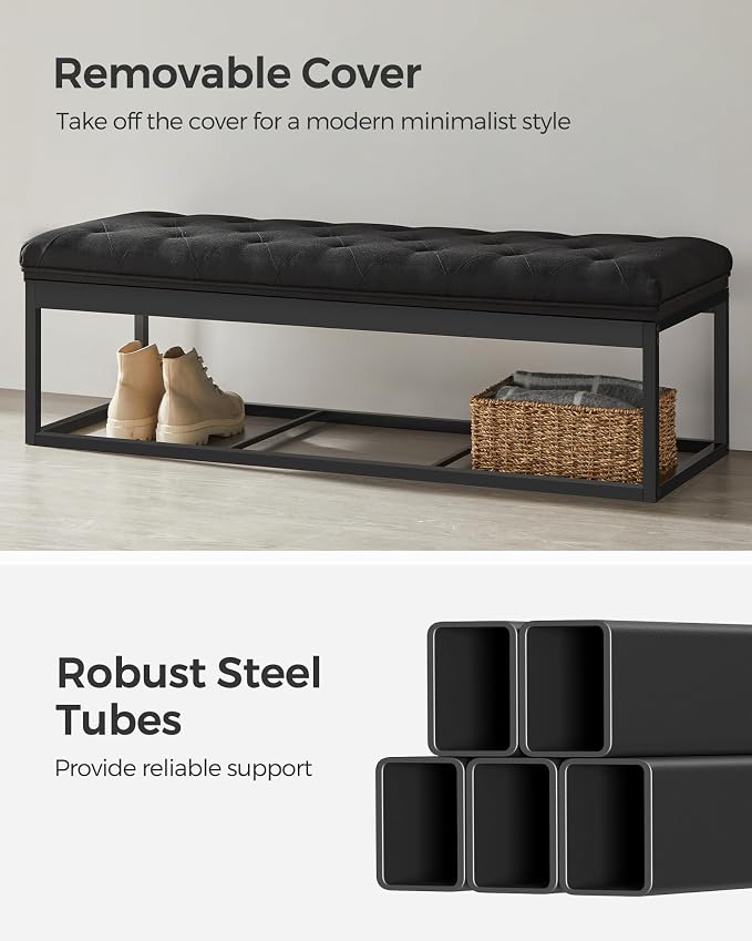 SONGMICS Storage Ottoman Bench, Foot Rest - Image 4