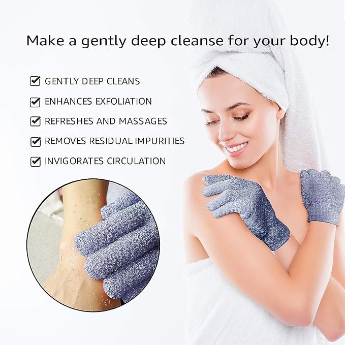 Evridwear Exfoliating Dual Texture Bath Gloves - Image 3