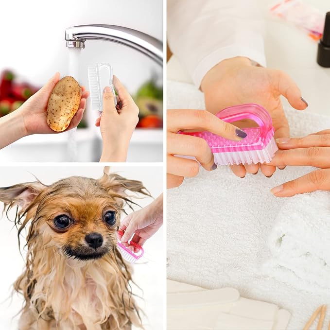 Handle Grip Nail Brush, Hand Fingernail Brush Cleaner Scrubbing Kit Pedicure - Image 6