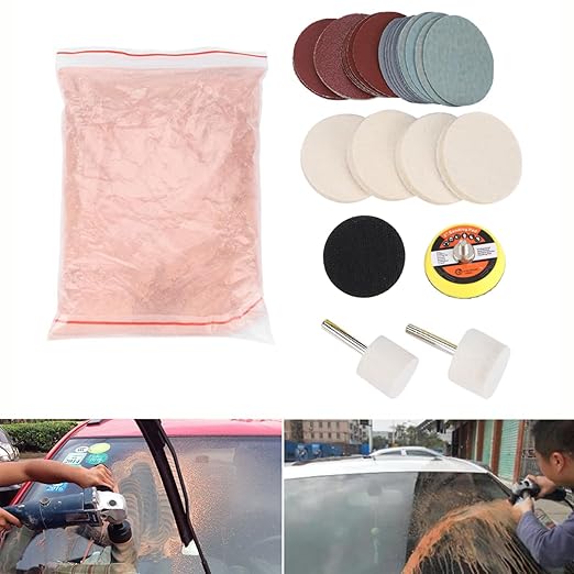 Windshield Scratch Remover Set Glass Polishing Kit Abrasive Discs Polish Pads - Image 6