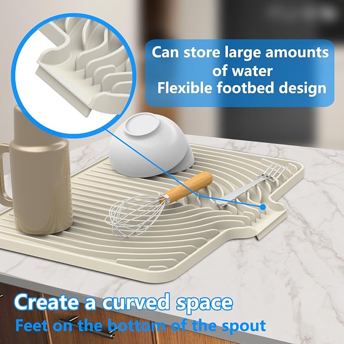 Dish Drying Matt for Kitchen Counter, Kitchen Dry Mats for Dishes Drying Pad - Image 5