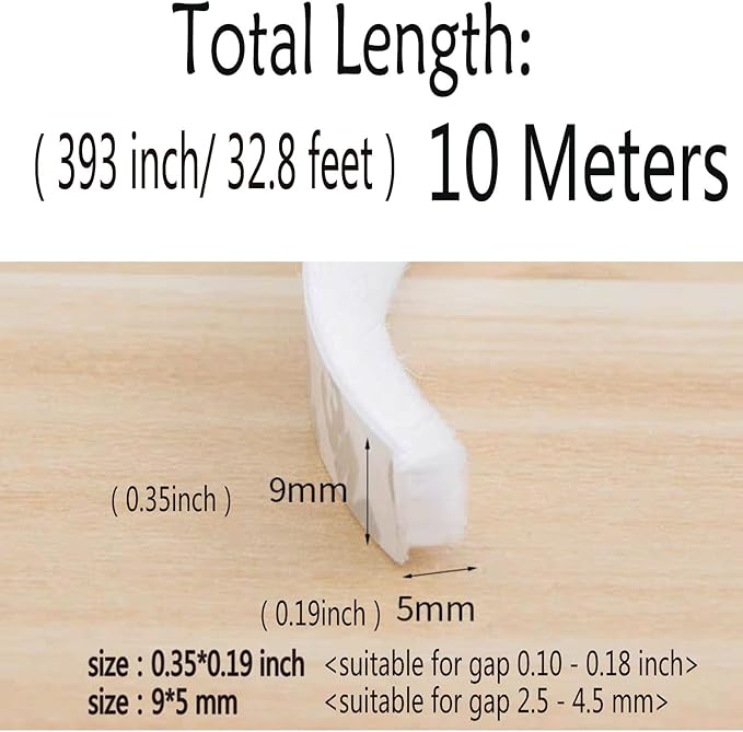 Weather Stripping Brush for Sliding Windows/Doors Frame Side, Pile Self - Image 3