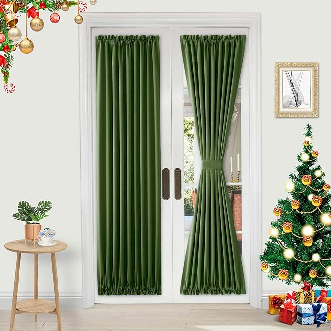 DWCN French Door Curtains – Rod Pocket Thermal Blackout Curtain by DWCN