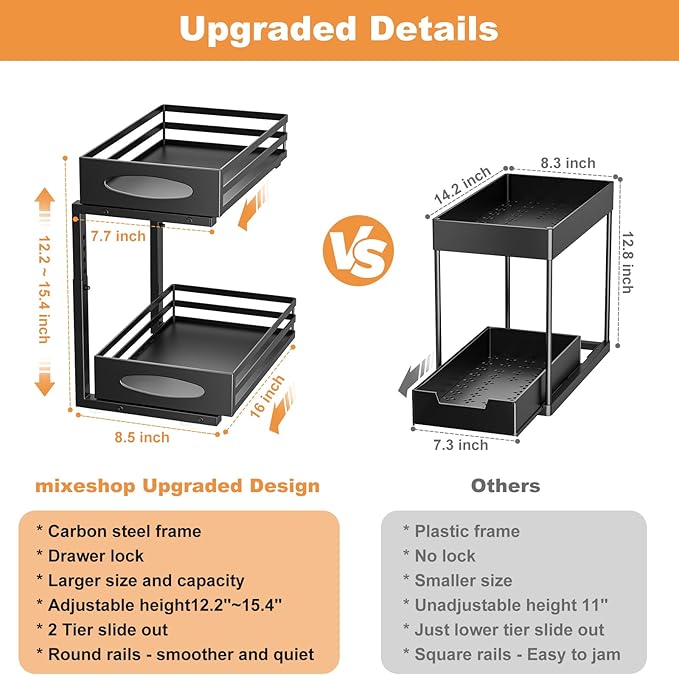 Under Sink Organizer, 2 Tier Under Sink Organizers and Storage, Adjustable - Image 5