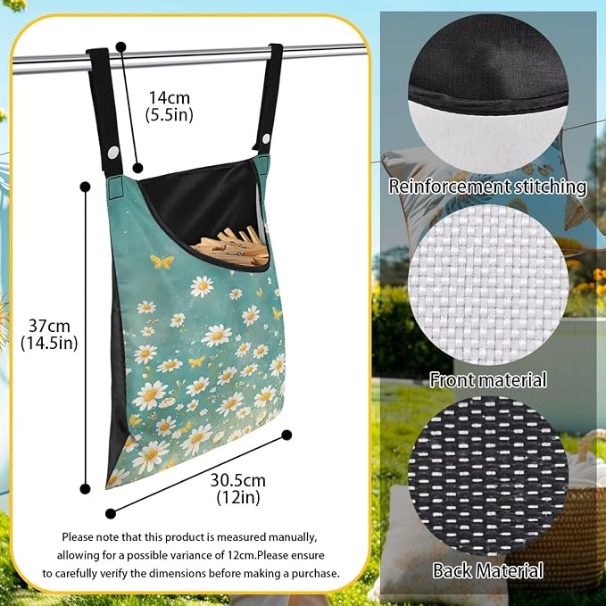 Clothespin Bag for Clothes Pin Holder for Outside and Clothes Line Pins - Image 6
