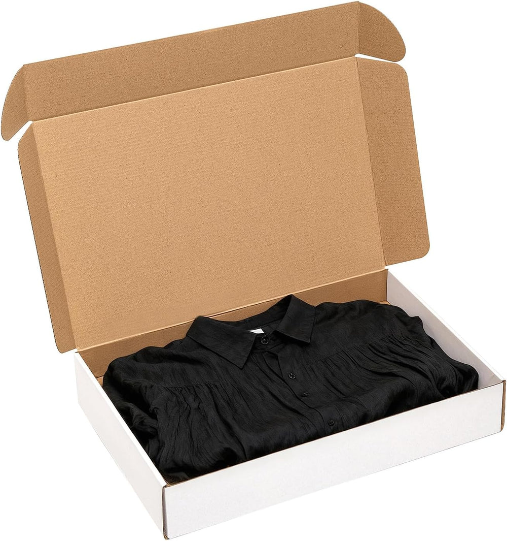 Wowxyz 17x11x3" Shipping Boxes 20 Pack White Corrugated Cardboard Box