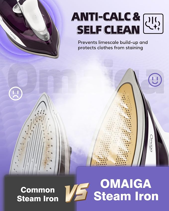 Steam Iron for Clothes - 1750W Iron - Image 5