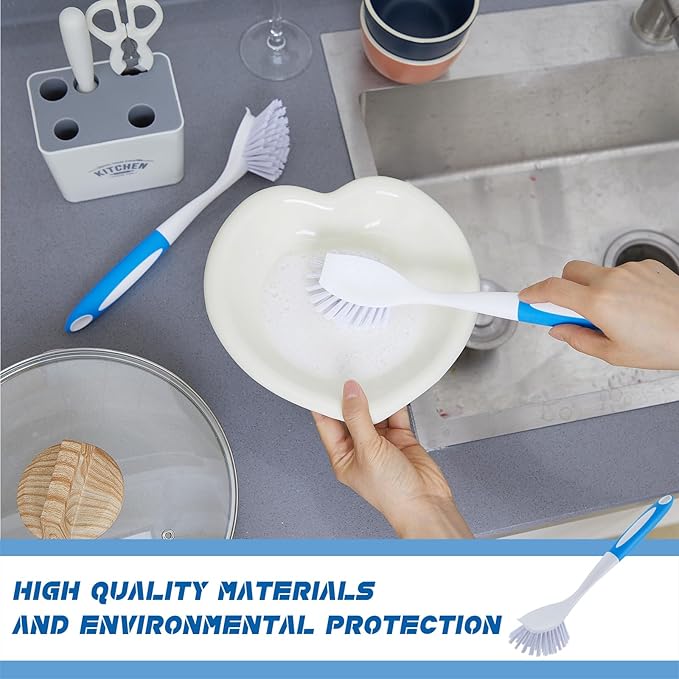 Hsei 6 Pcs Blue Kitchen Scrub Dish Brush Bulk - Image 5