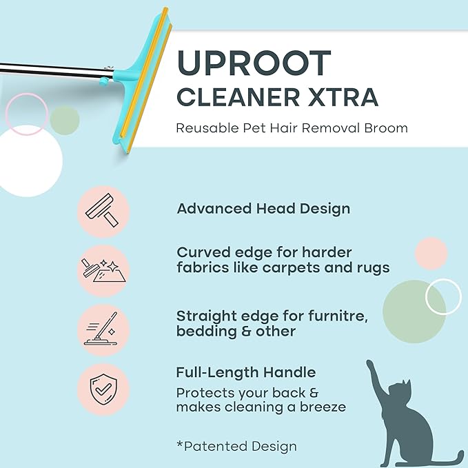 Uproot Cleaner Xtra Pet Hair Removal Tool: Reusable Carpet Rake - Image 5