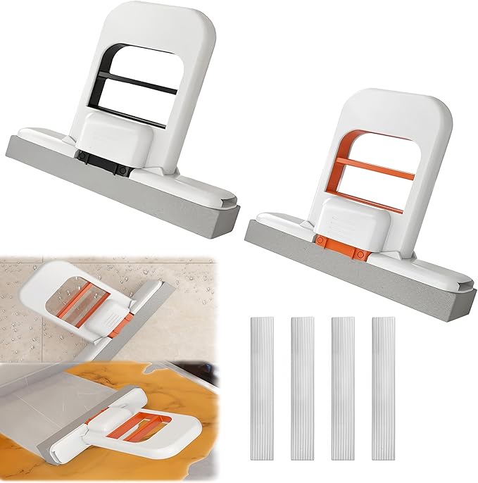Mini Foldable Desktop Mop, Portable Cleaning Sponge Mop Self-Squeeze Sponge by TGLIPI
