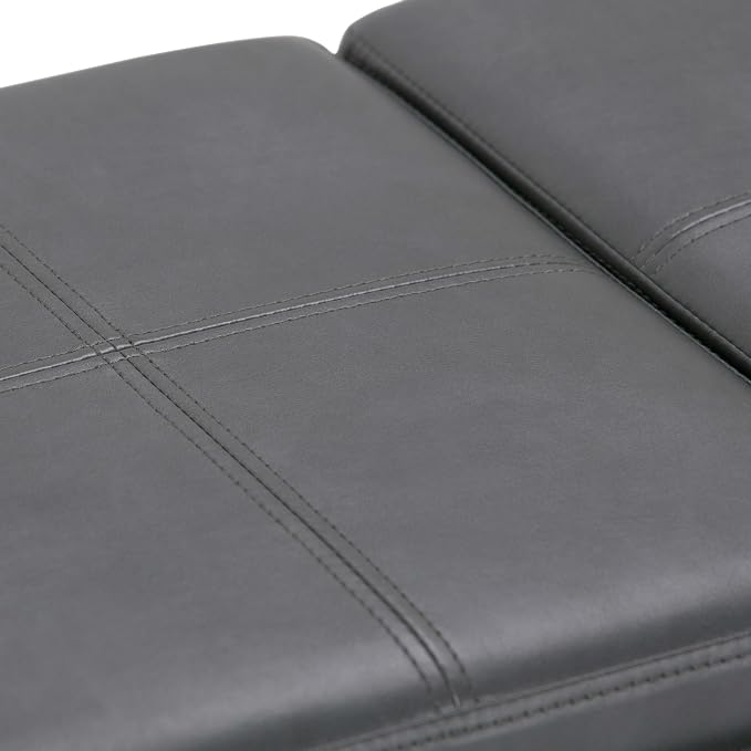 SIMPLIHOME Avalon 42 inch Wide Contemporary Rectangle Storage Ottoman in Stone - Image 12