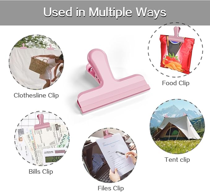 HOUSE AGAIN 12 Pack Stainless Steel Chip Bag Clips Covered - Image 5
