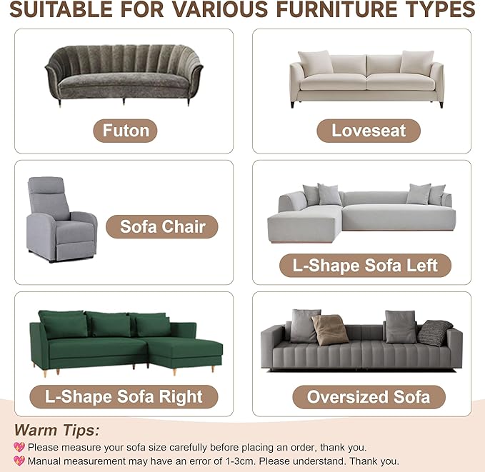 OTOB Couch Covers for 3 Cushion Sofa Pet Friendly, All Seasons Non Slip Plush - Image 9