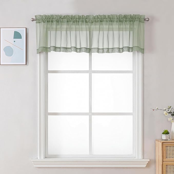 Chyhomenyc Sheer Sage Green Valances by Chyhomenyc