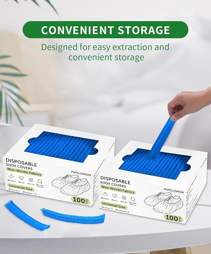 200Pcs Non-Woven Shoe Covers Disposable Non Slip - Image 2