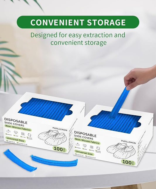 200Pcs Non-Woven Shoe Covers Disposable Non Slip - Image 2