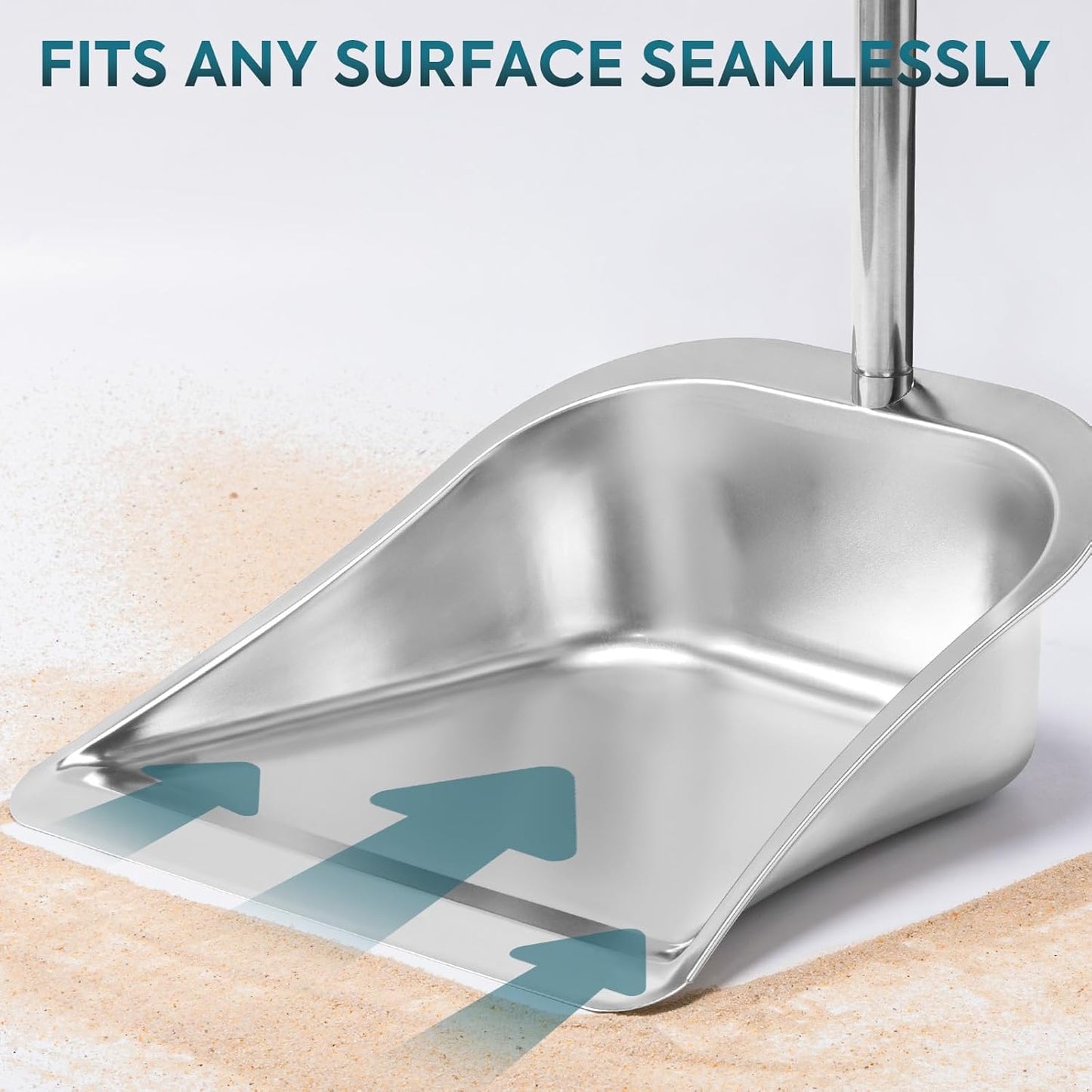 Yangbaga Dust Pans with Long Handle - 35”Heavy Duty Metal Upright Stand Up Dustpan - Long Handled Stand Up Dustpans - Best Dustpans for Home/Lobby/Shop/Garage/Yard