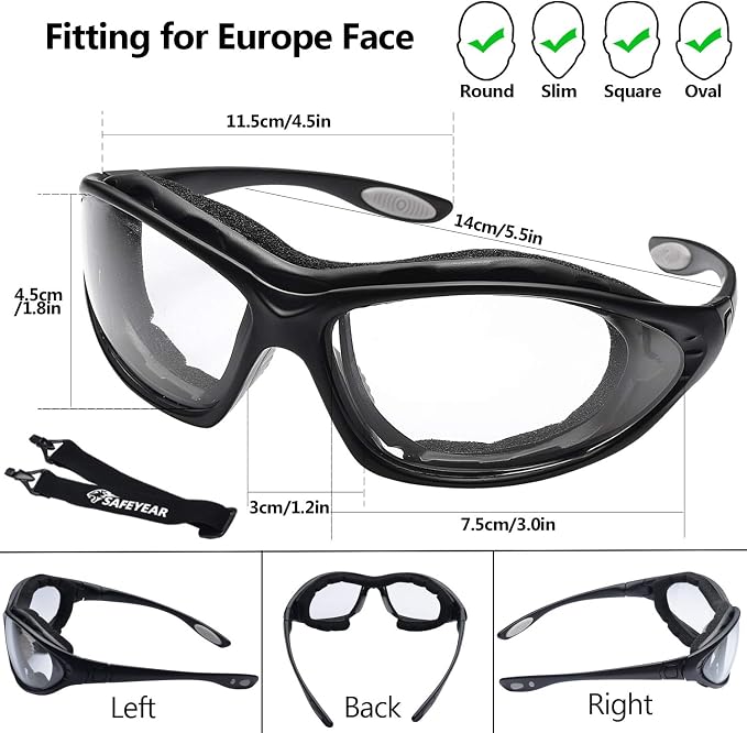 SAFEYEAR Anti Fog Safety Glasses- SG002 Clear Scratch Resistant Work Glasses - Image 3