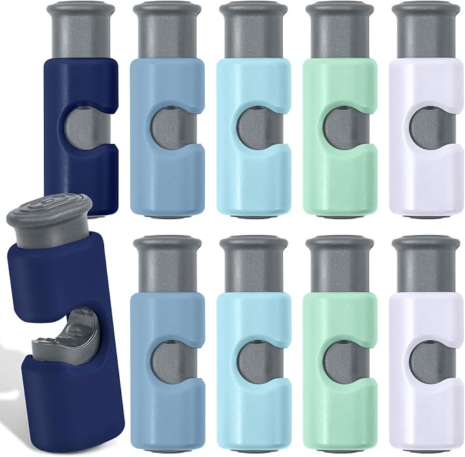 10 Pack Squeeze and Lock Bread Bag Clips, Sturdy Plastic, 5 Colors - Image 2