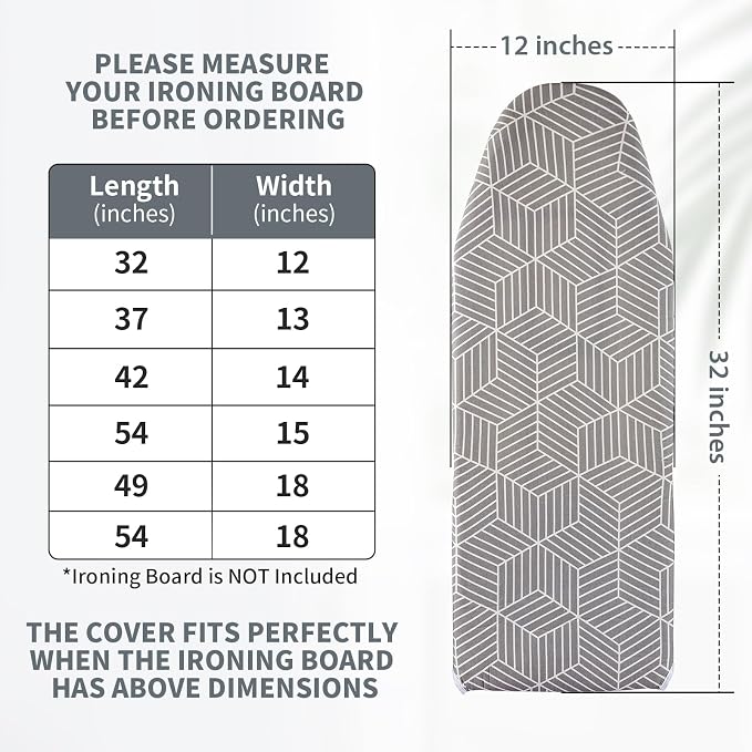 Seiritex Over The Door Ironing Board Cover 14 x 42 inch, Thick Padding and Heat - Image 7