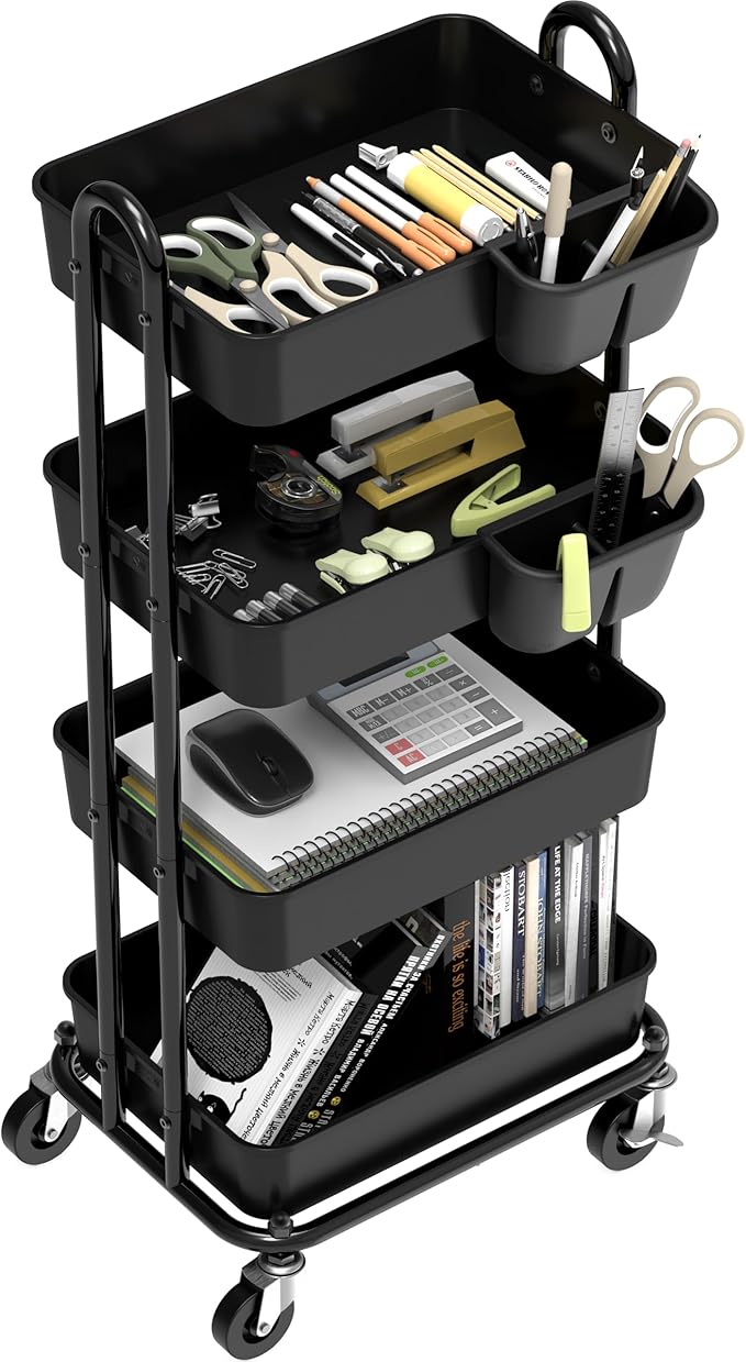 Simple Houseware 4-Tier Multifunctional Rolling Utility Cart - Image 2
