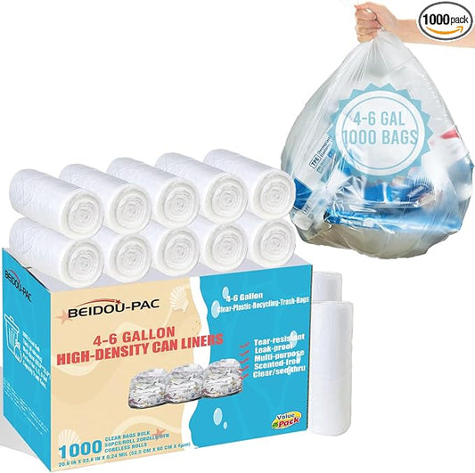 4-6 Gallon Trash Bags by BEIDOU-PAC