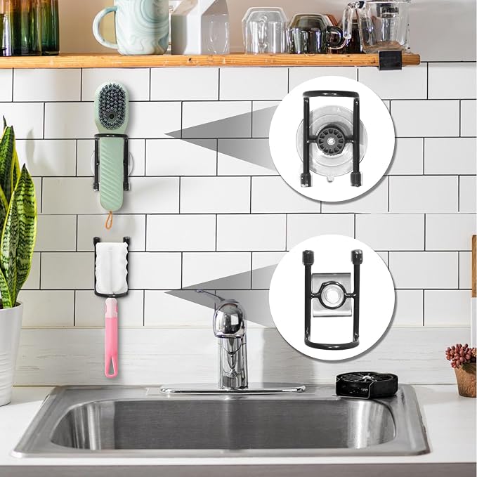 Sink Brush Holder, Magnetic Kitchen Sink Caddy Holder, Soap Dispensing Palm - Image 6