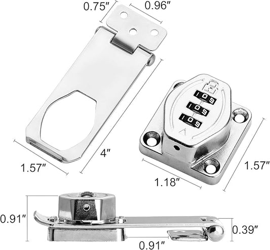 Cozy Tower 4 inch 180 Degrees Hasp Combination Lock - Image 2