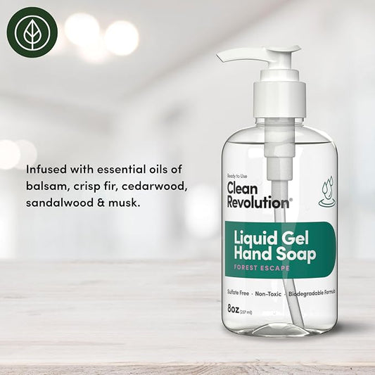 Clean Revolution Liquid Gel Hand Soap, Silky Rich Liquid, Quick Lather - Image 2