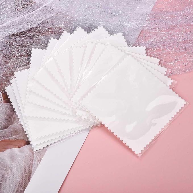 SEVENWELL 50pcs Jewelry Cleaning Cloth White Polishing Cloth - Image 6