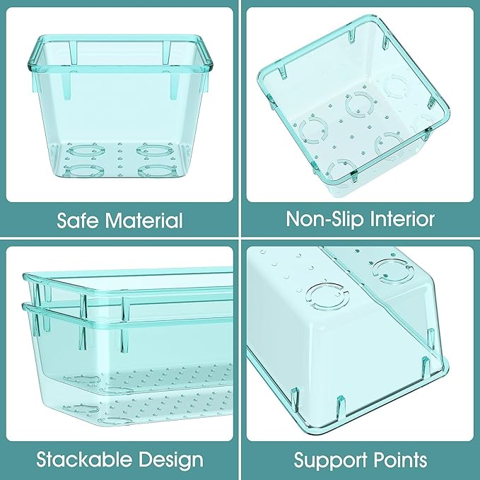 WOWBOX 25 PCS Plastic Drawer Organizer Set, 4 Sizes Desk Drawer Divider - Image 3