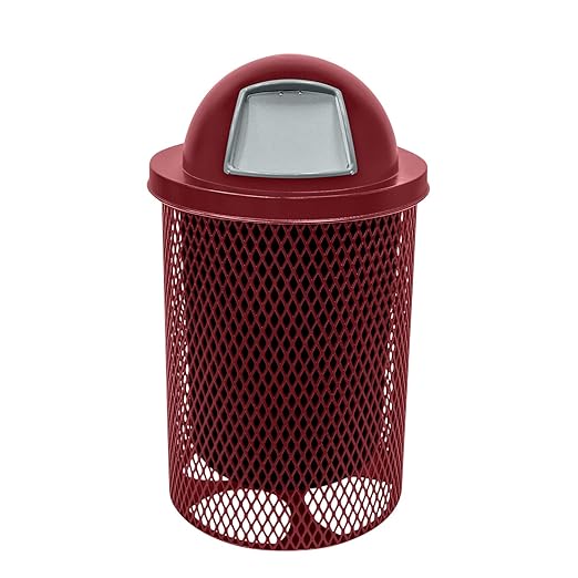 COATEDOUTDOORFURNITURE RDT-BUR Heavy Duty 32 Gallon Round Trash Receptacle by CoatedOutdoorFurniture