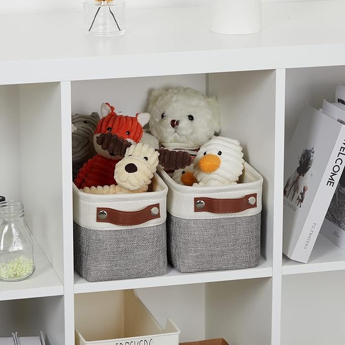 DULLEMELO Small Storage Baskets 15"x6"x5.5", Fabric Storage Bins - Image 6