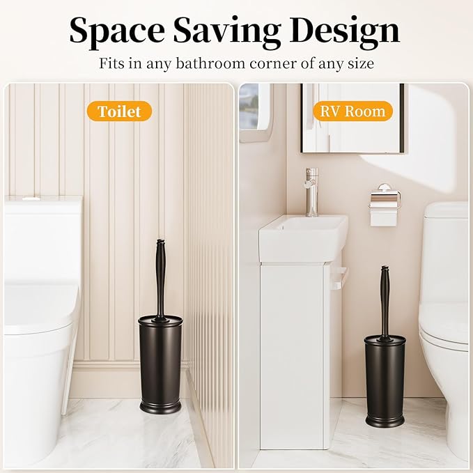 Toilet Bowl Brush Holder Set: Bathroom Deep Cleaning Toilet Scrubber Rim Cleaner - Image 6