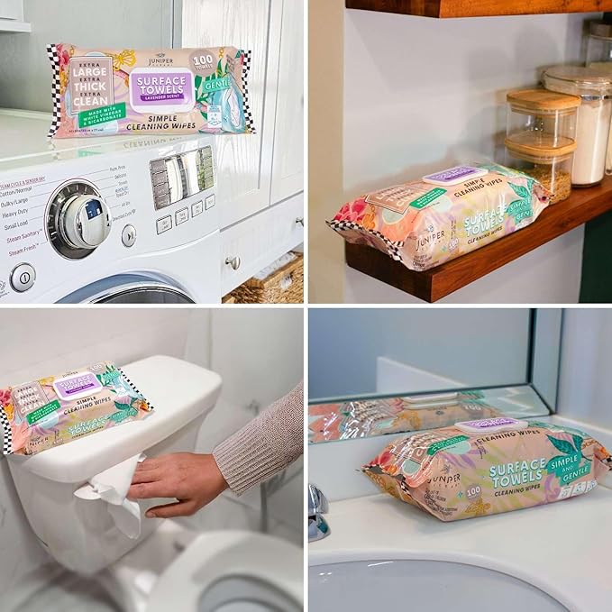 6 Packs Surface Cleaning Wipes Bleach Free, Thick & Large Dispose, All-Purpose - Image 4