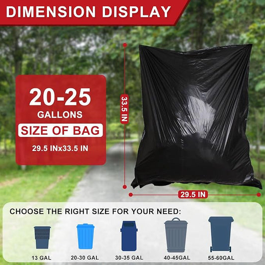 Black Trash Bags 20-25 Gallon 120 Count - Image 2