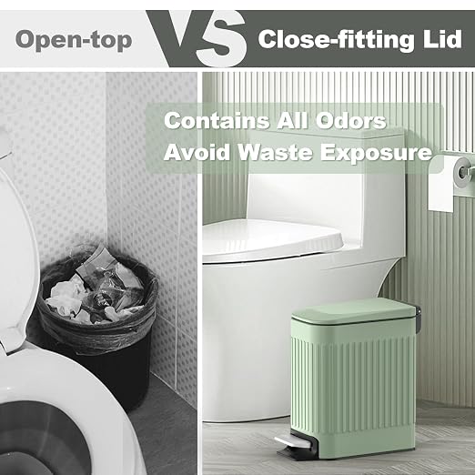 TrashAid Slim Bathroom Trash Can - Image 6
