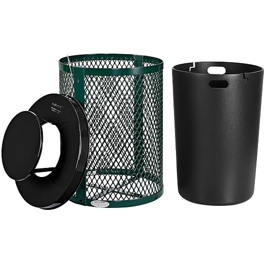 Global Industrial Outdoor Diamond Steel Trash Can - Image 2