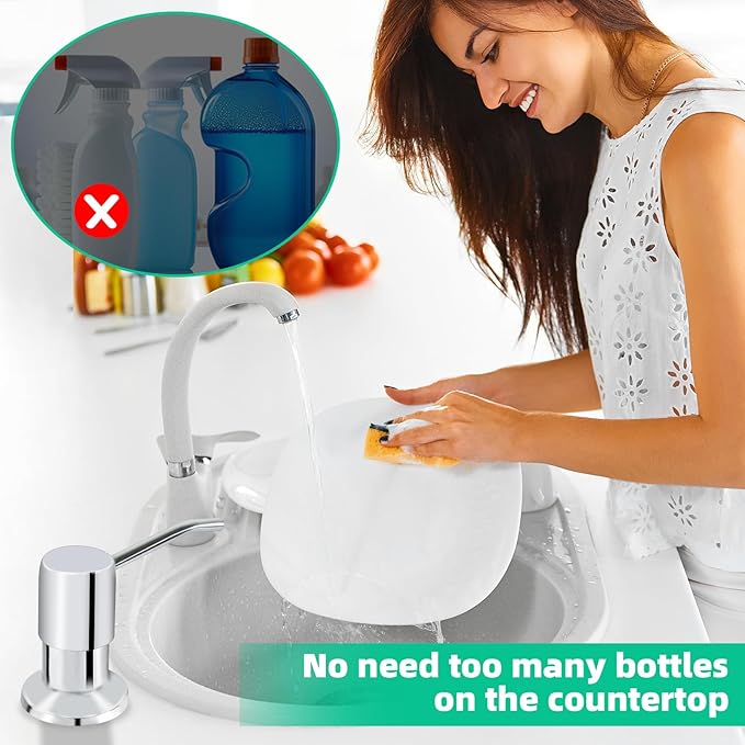 Soap Dispenser for Kitchen Sink, Built in Sink Soap Dispenser, Countertop Soap - Image 7