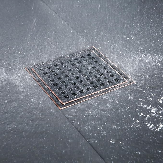 RANDOM 6 Inch Square Shower Floor Drain - Image 4