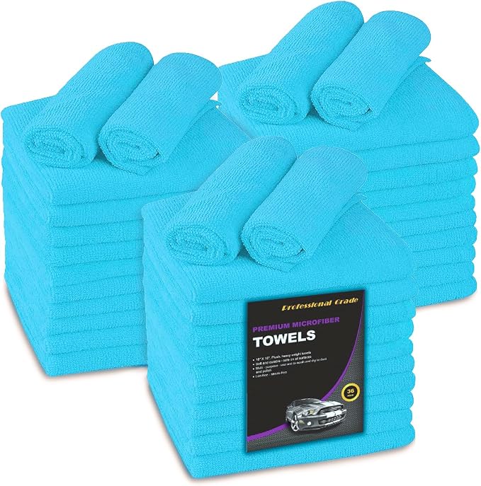 Large Microfiber Cleaning Towels, Ultra Soft Plush Washcloth Rag, Household and by BlueHorizon