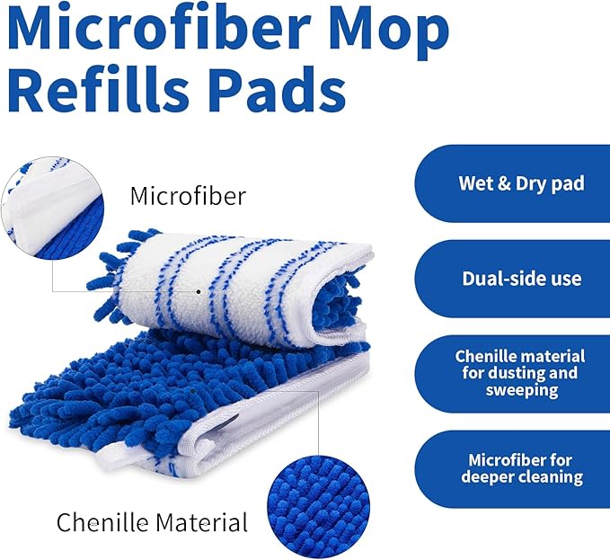 4 Pack Mop Heads Replacements Compatible - Image 3