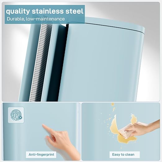 Arlopu 8/13.2 Gallon Step Trash Can, Stainless Steel Garbage Bin, Soft-Close - Image 6
