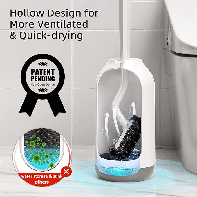 HAMITOR Toilet Bowl Brush Holder Set: Bathroom Deep Cleaning Toilet Cleaner - Image 4