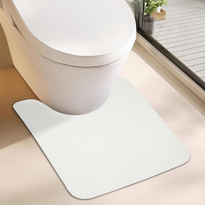 Toilet Rugs U Shaped Bathroom Rug, Machine Washable Non Slip Quick Dry Super by BosapDirect