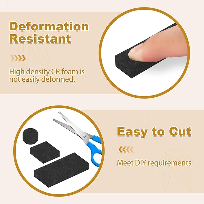 Weather Stripping Soundproof, 1/2 in x 1/2 in High Density Foam Insulation Tapes - Image 4