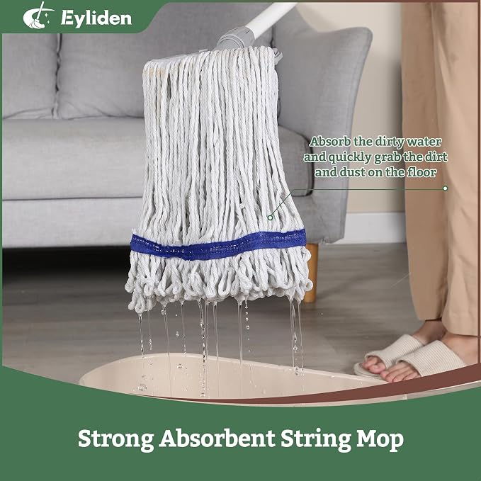Eyliden String Mops for Floor Cleaning, Heavy Duty Looped-End Commercial Mops - Image 7