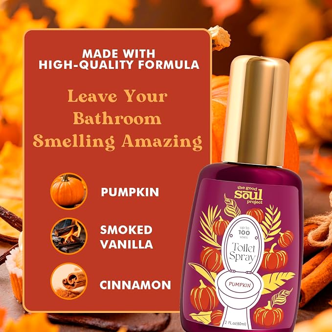 Toilet Spray, Pumpkin Scent, Travel Essentials, 4 Fl.Oz, Bathroom Odor - Image 3